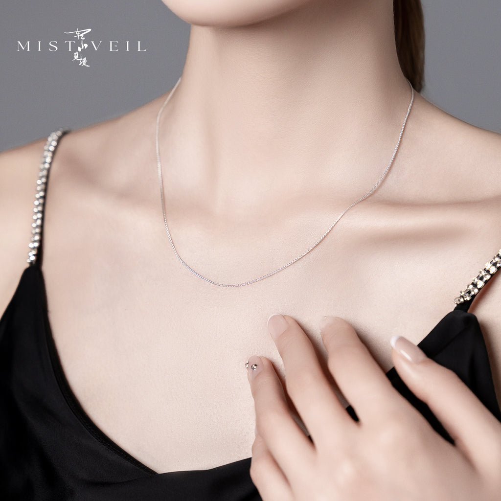 Mistveil Woven‑Light Silver Poetic Necklace