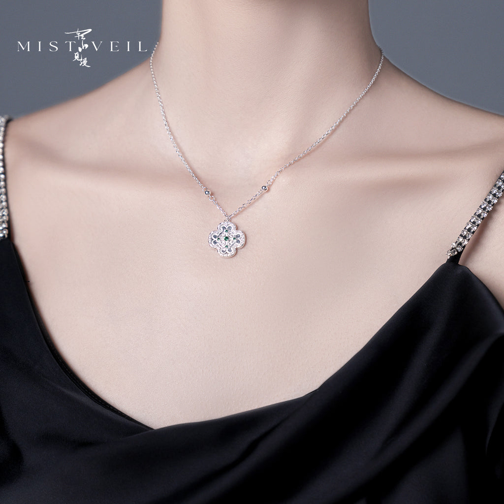 Mistveil Tundra Silver Poetic Pendant Necklace
