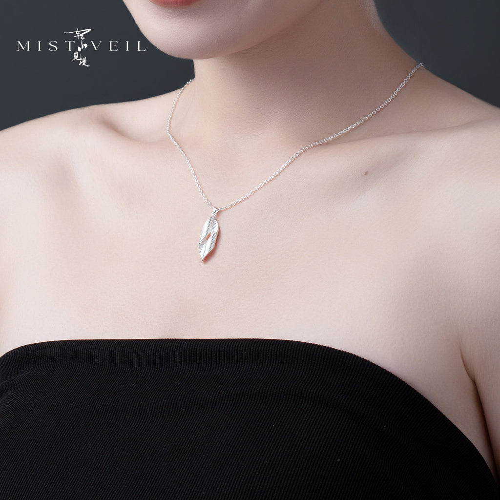 Mistveil Twin‑Spirit Silver Ritual Necklace
