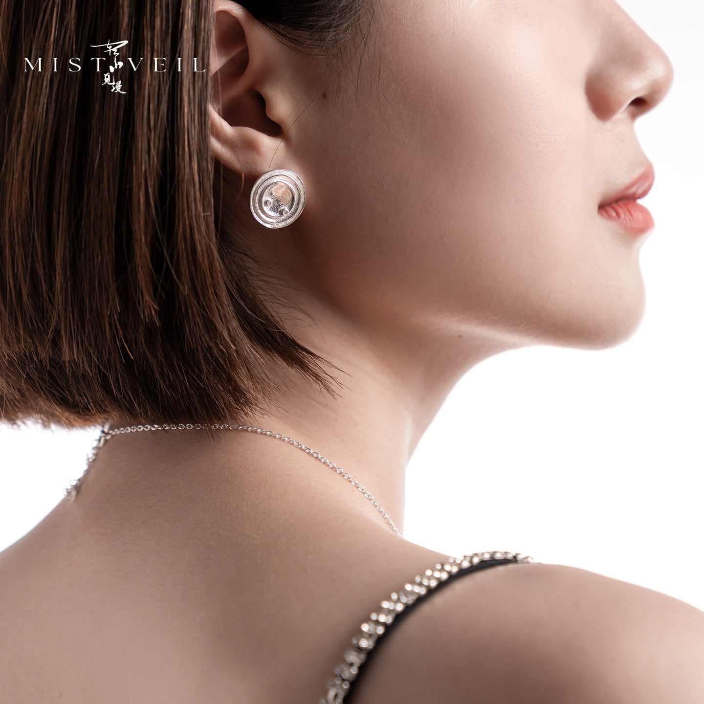 Mistveil Galaxy-Kiss Silver Celestial Stud Earrings