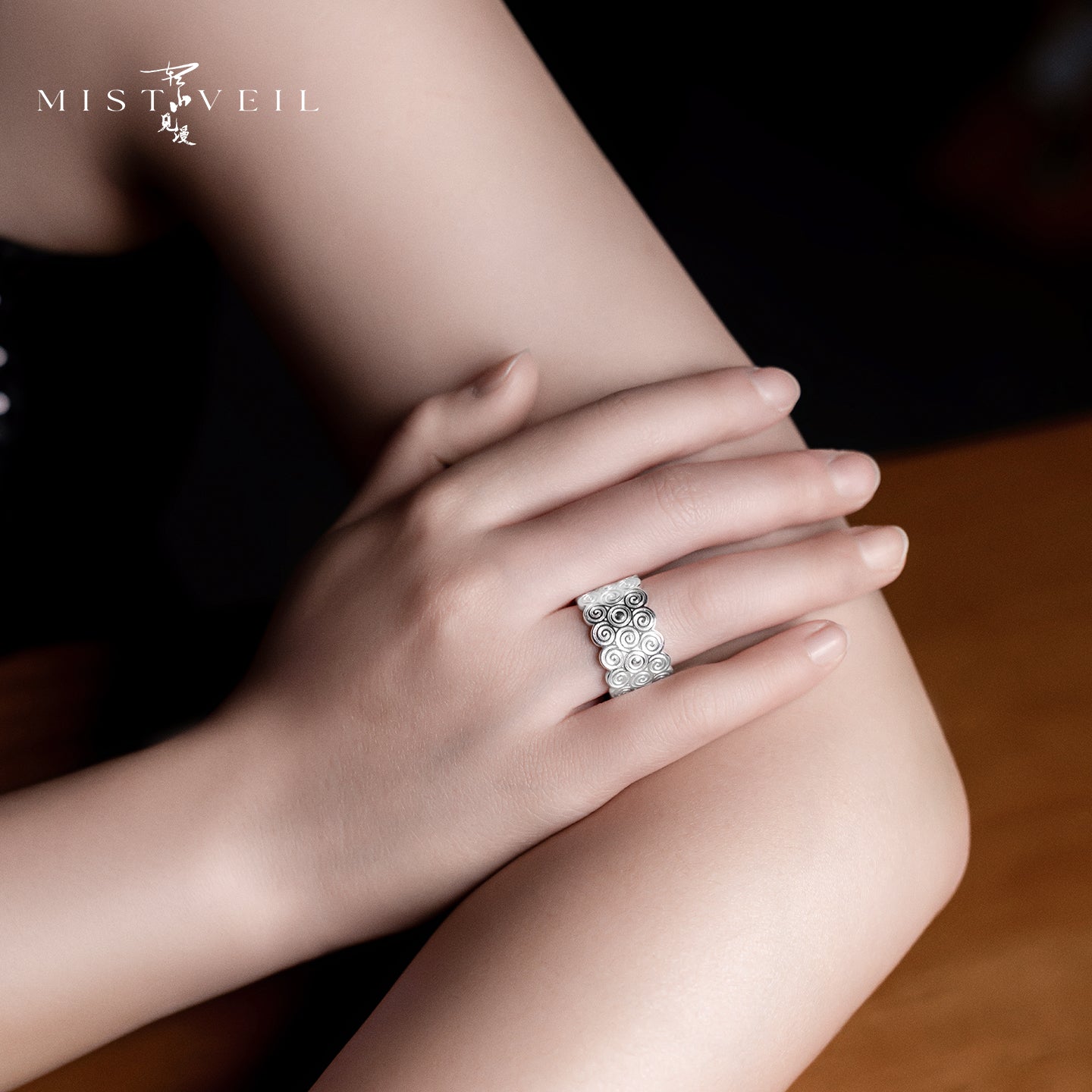 Mistveil Vortex-Heritage Silver Harmonious Ring