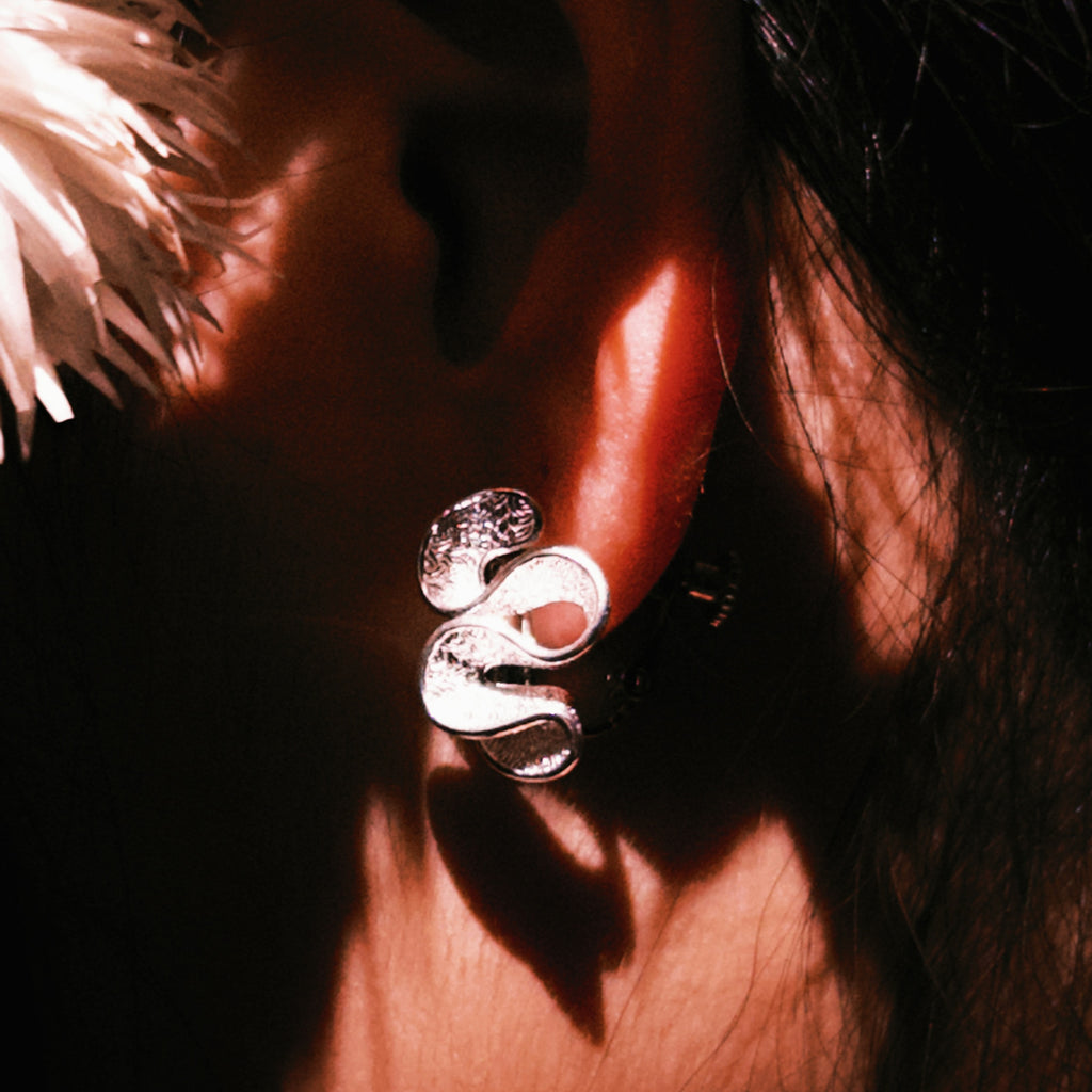 Mistveil Cloud-Dance Silver Ethereal Stud Earrings