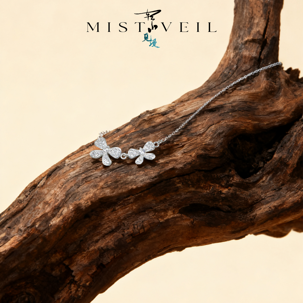 Mistveil Love‑at‑First‑Sight Silver Romantic Necklace