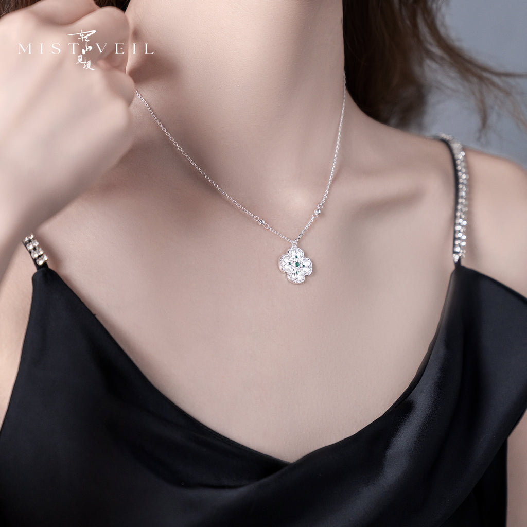 Mistveil Tundra Silver Poetic Pendant Necklace