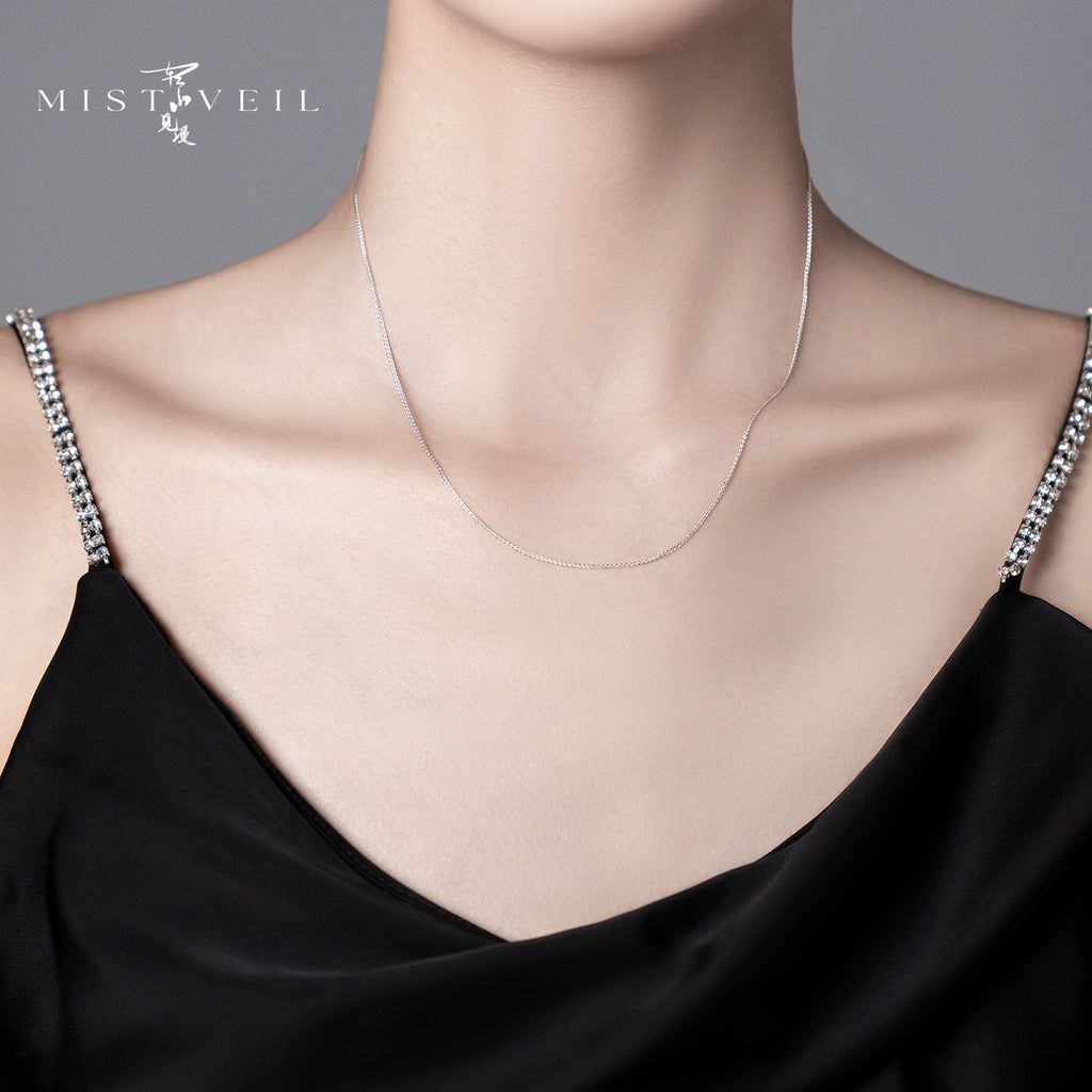 Mistveil Woven‑Light Silver Poetic Necklace