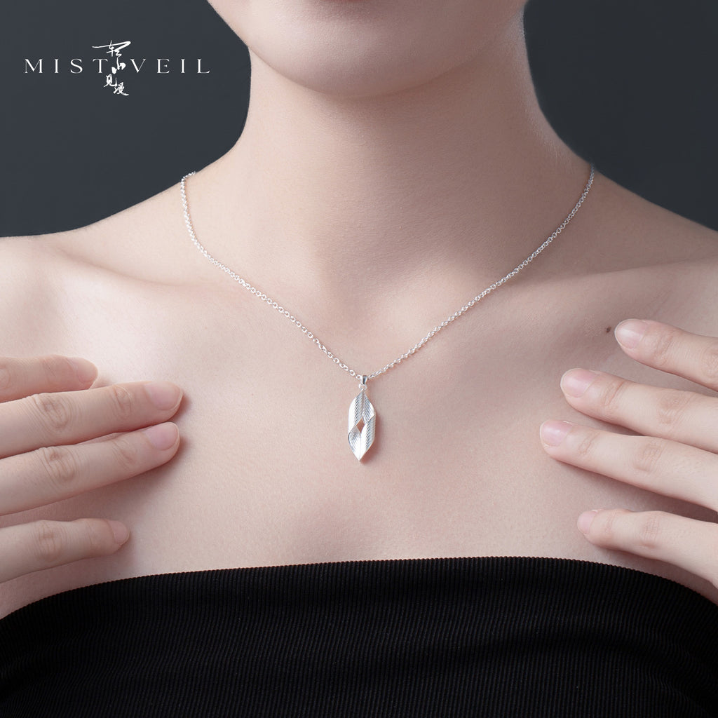 Mistveil Twin‑Spirit Silver Ritual Necklace