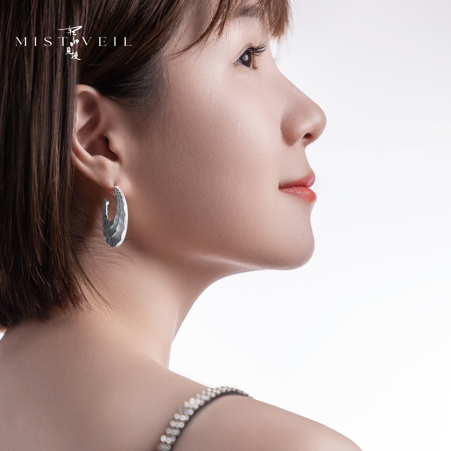 Mistveil Miao-Inspired Layered-Collar Silver Protective Stud Earrings