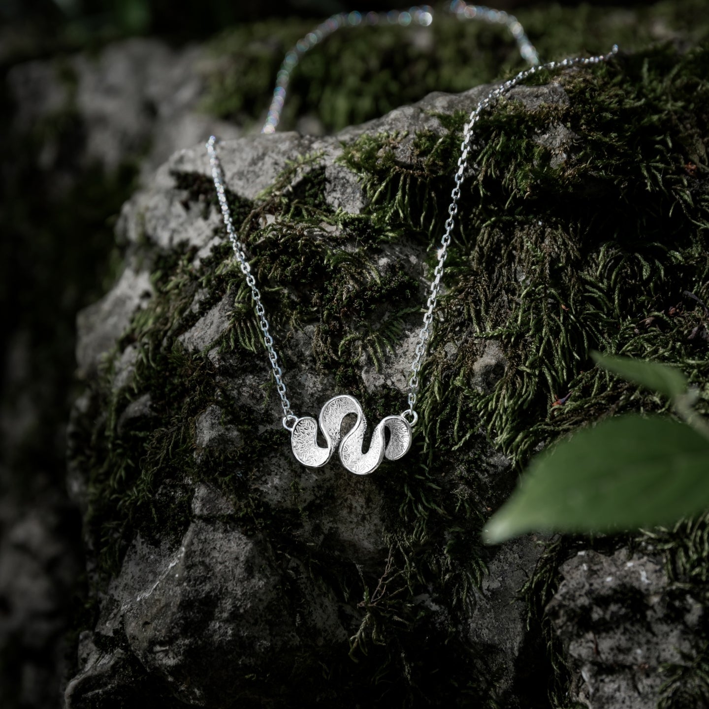 Mistveil Pleat-Inspired S-Curve Silver Cultural Necklace