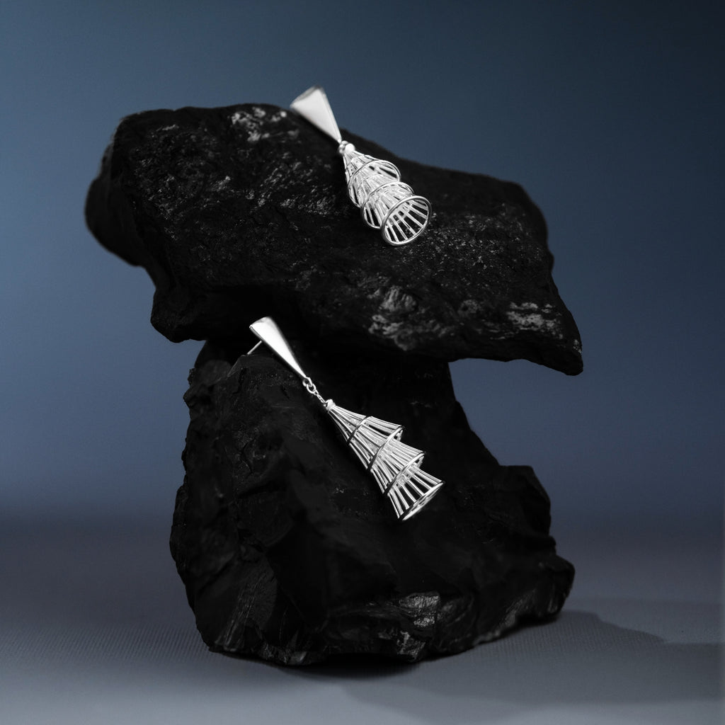 Mistveil Sun-Motif Silver Protective Earrings