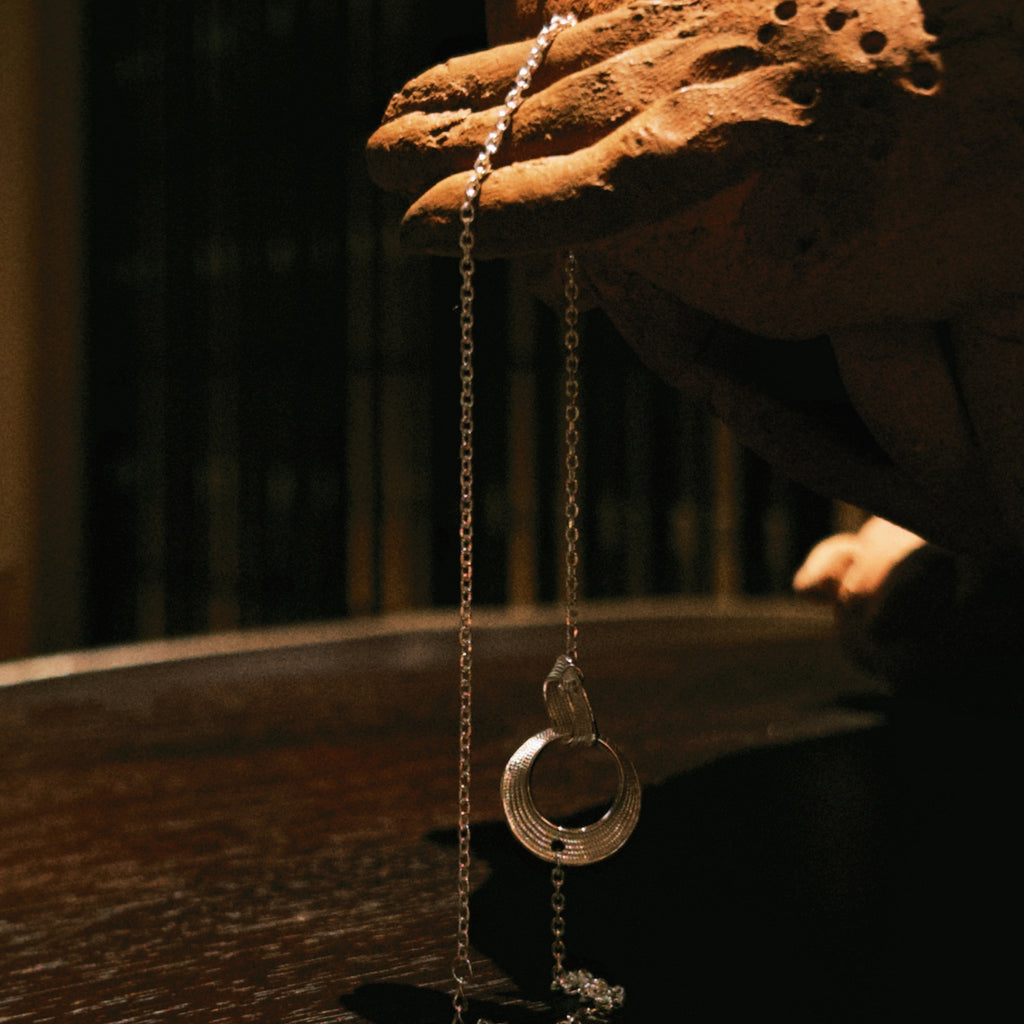 Mistveil Eternal Sun-Moon Silver Unity Necklace