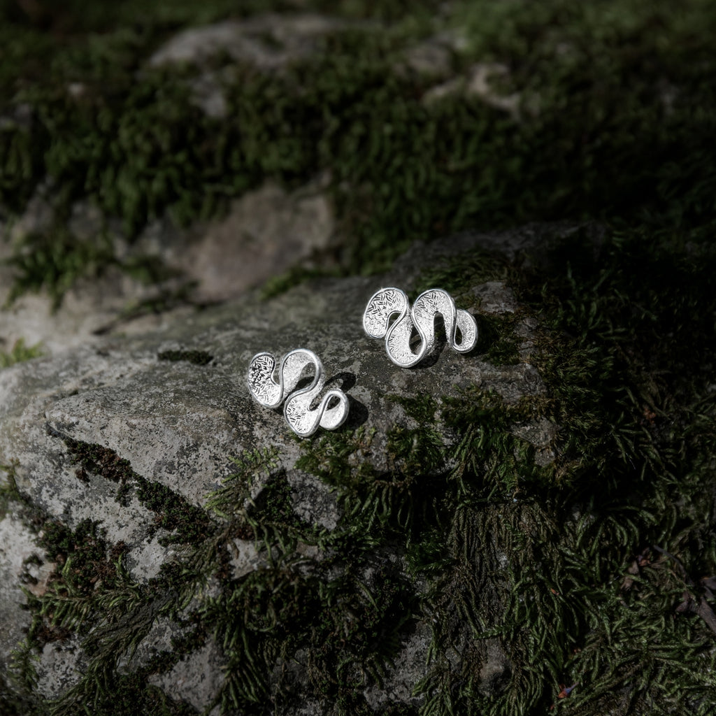 Mistveil Cloud-Dance Silver Ethereal Stud Earrings