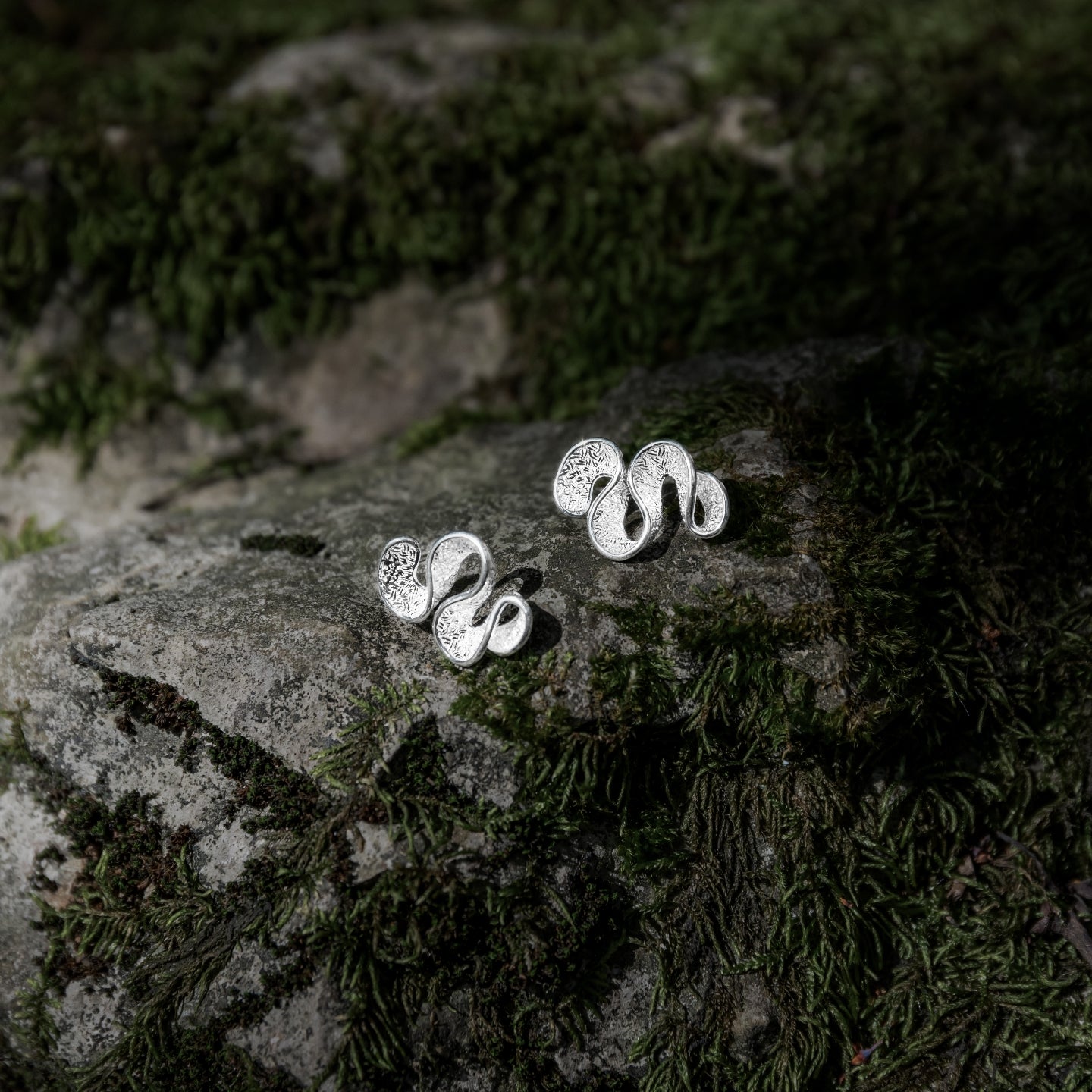 Mistveil Cloud-Dance Silver Ethereal Stud Earrings