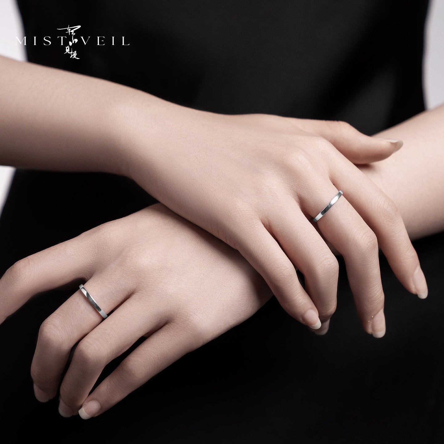 Mistveil Luminous-Light Silver Loving Ring