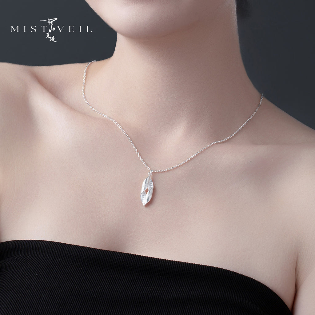 Mistveil Twin‑Spirit Silver Ritual Necklace