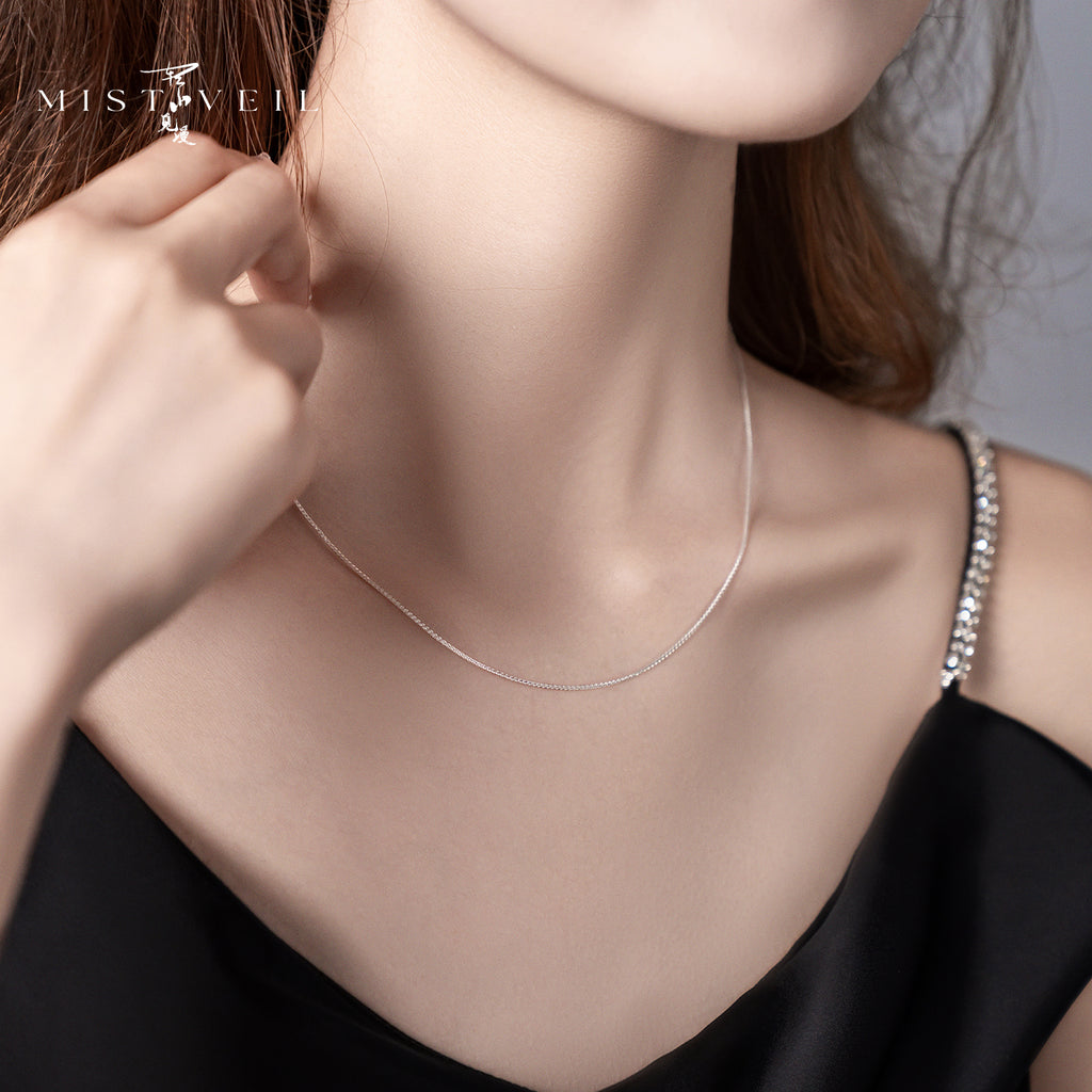 Mistveil Woven‑Light Silver Poetic Necklace
