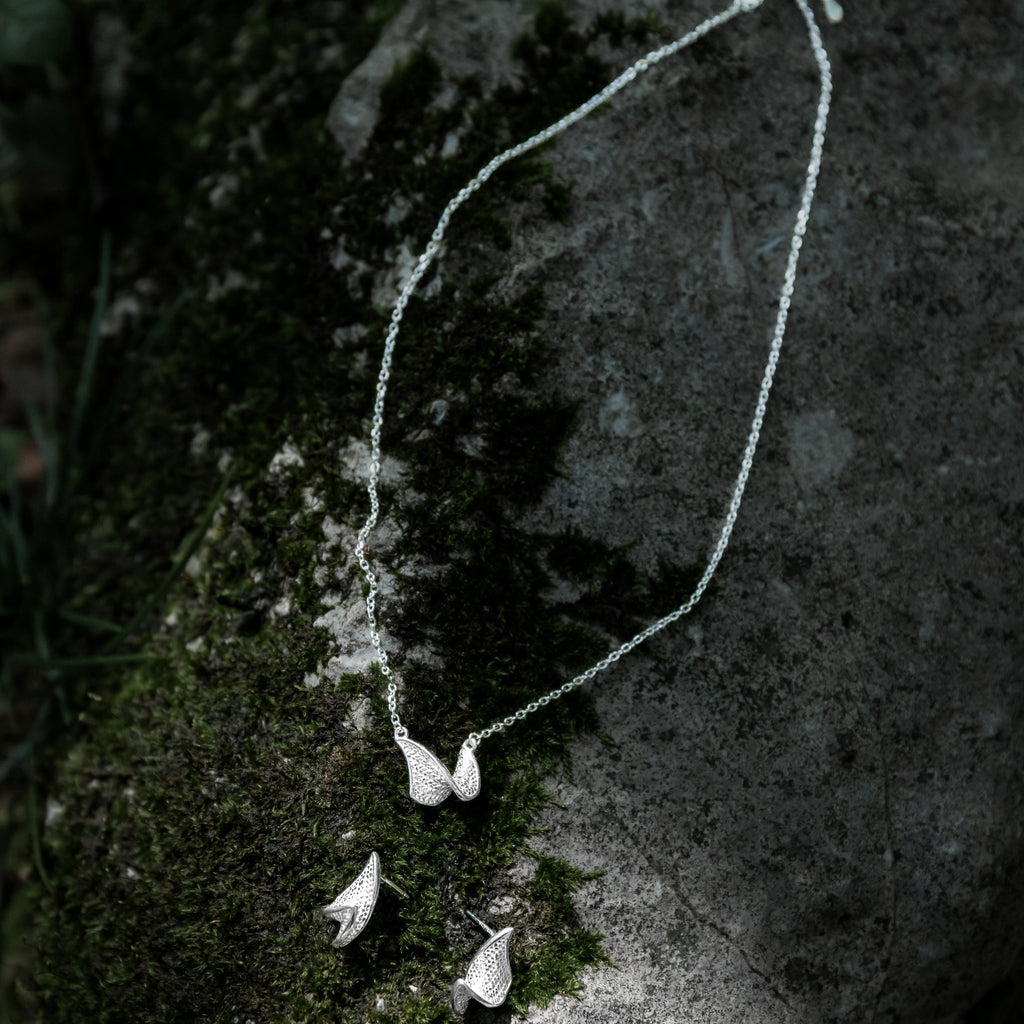 Mistveil Butterfly-Essence Silver Poetic Stud Earrings