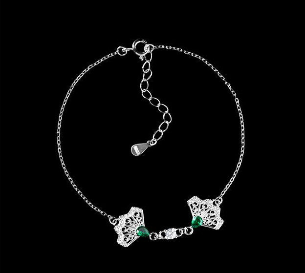 Mistveil Imperial-Fan Silver Heritage Jewelry Set