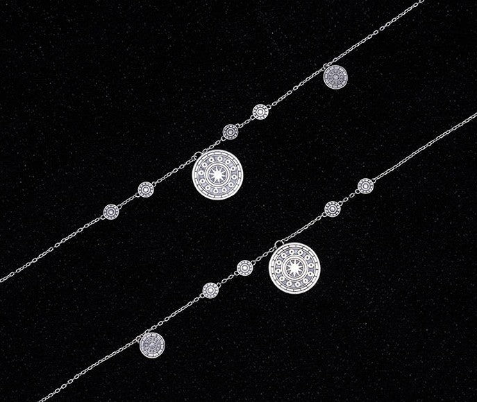 Mistveil Drum-Blessing Silver Cultural Necklace