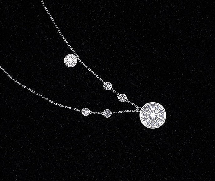 Mistveil Drum-Blessing Silver Cultural Necklace