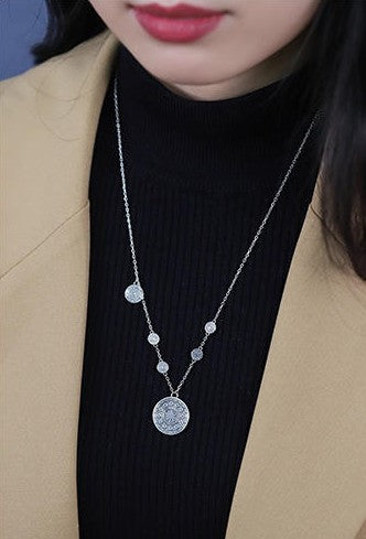 Mistveil Drum-Blessing Silver Cultural Necklace