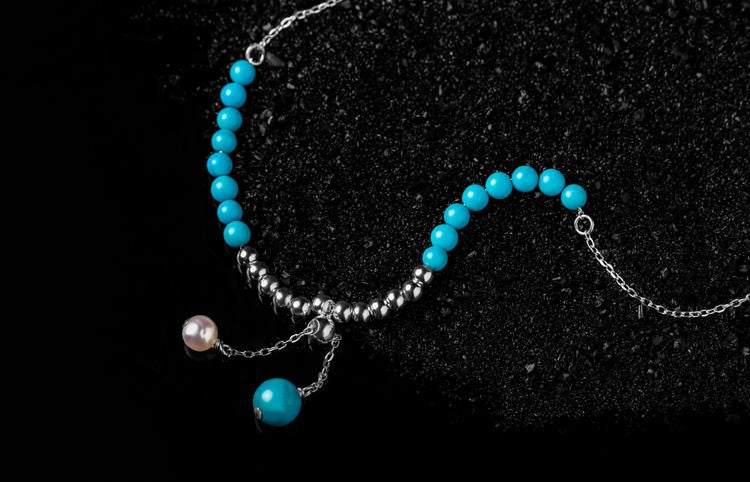 Mistveil Dew-Inspired Twin-Row Silver Nourishing Necklace