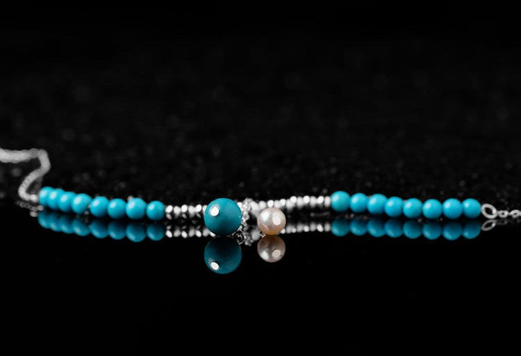 Mistveil Dew-Inspired Twin-Row Silver Nourishing Necklace