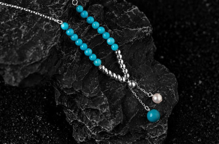 Mistveil Dew-Inspired Twin-Row Silver Nourishing Necklace