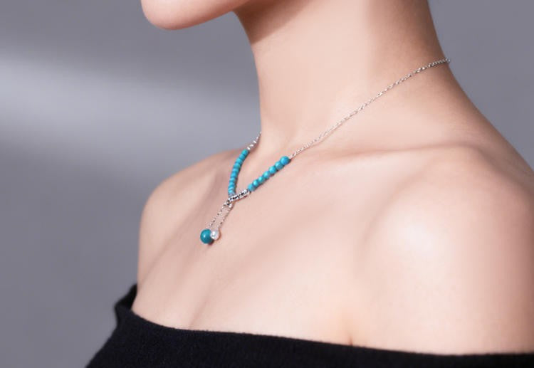 Mistveil Dew-Inspired Twin-Row Silver Nourishing Necklace