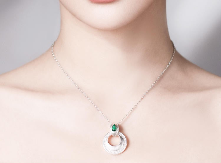 Mistveil Miao-Moon Minimalist Silver Protective Necklace