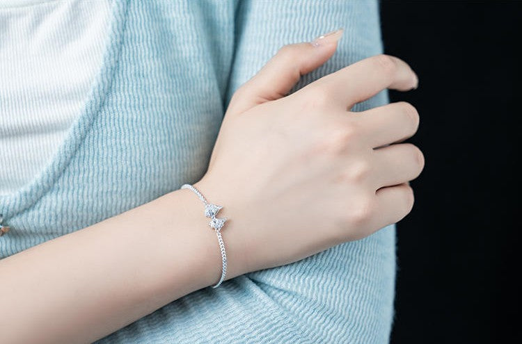 Mistveil Butterfly-Totem Silver Protective Bracelet