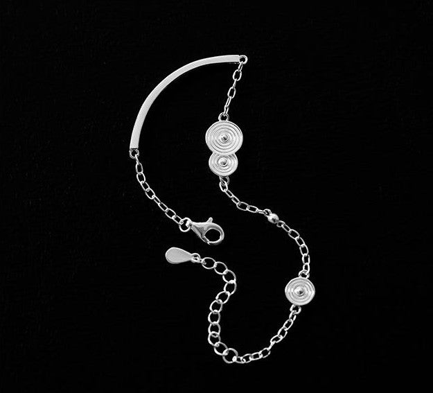 Mistveil Water-Vortex Silver Prosperous Bracelet