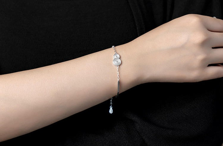 Mistveil Water-Vortex Silver Prosperous Bracelet