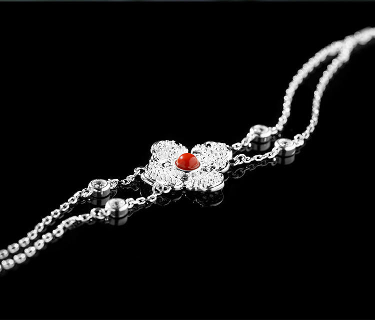 Mistveil Ruyi-Lattice Silver Protective Bracelet