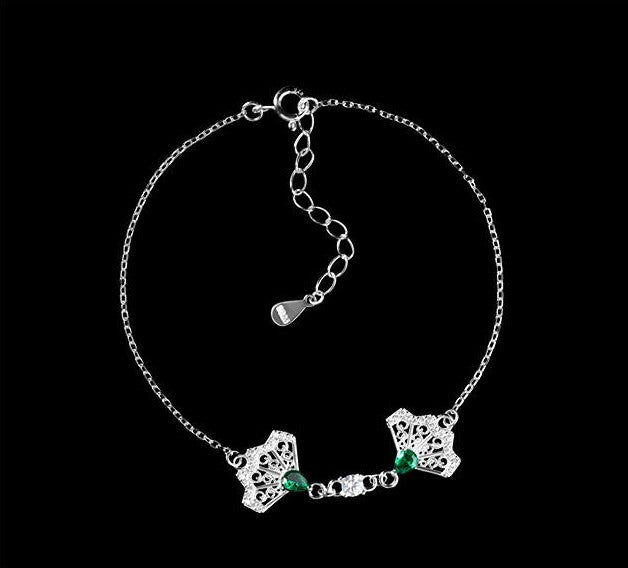 Mistveil Imperial-Fan Silver Elegant Bracelet
