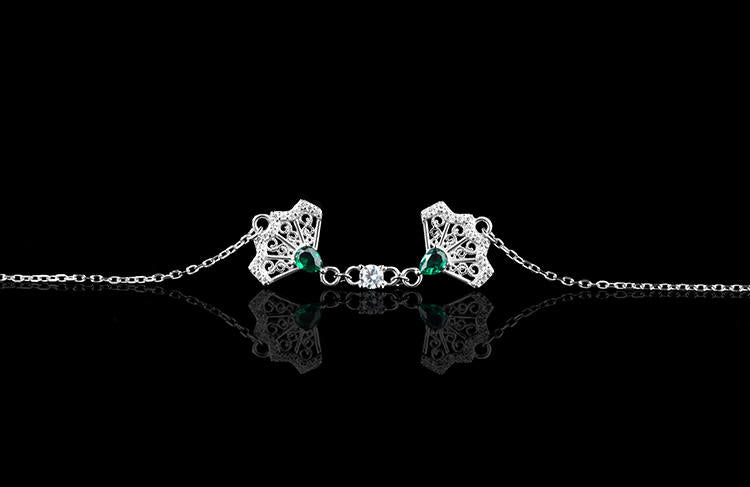Mistveil Imperial-Fan Silver Elegant Bracelet