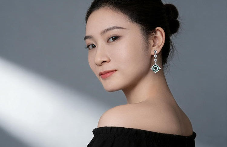 Mistveil Celestial-Water Silver Harmonizing Earrings