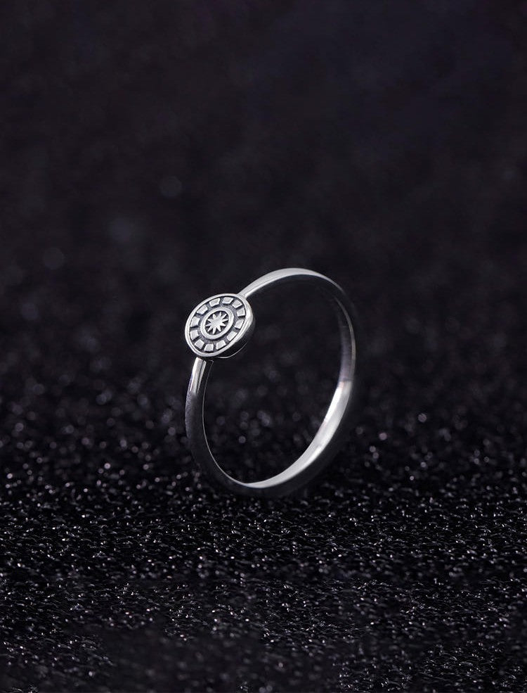 Mistveil Sun-Drum Silver Protective Ring