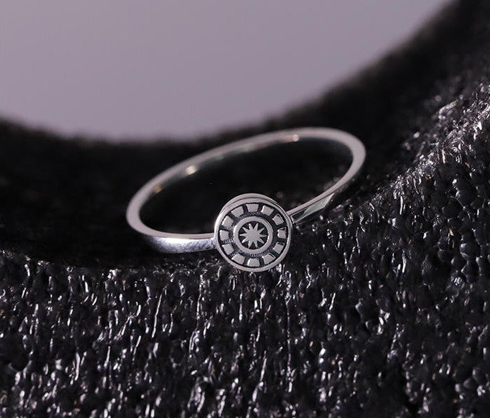 Mistveil Sun-Drum Silver Protective Ring