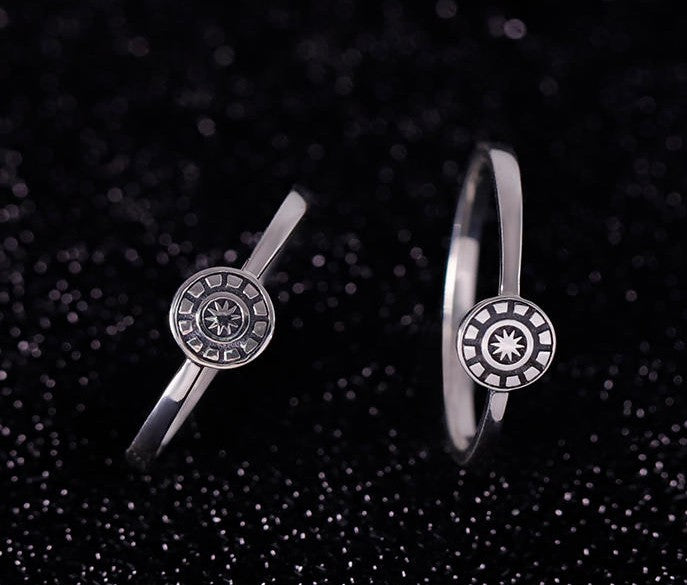 Mistveil Sun-Drum Silver Protective Ring