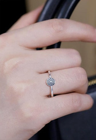 Mistveil Sun-Drum Silver Protective Ring