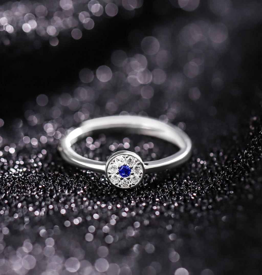 Mistveil Sun-Drum Glazed Silver Auspicious Ring