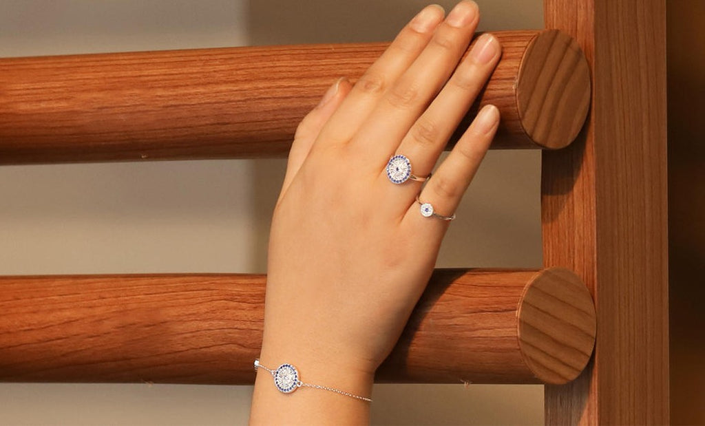 Mistveil Sun-Drum Glazed Silver Auspicious Ring