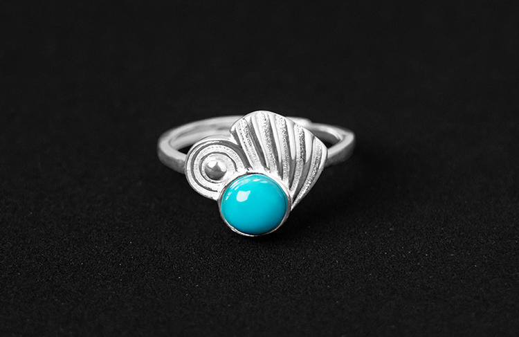 Mistveil Water-Melody Silver Serene Ring