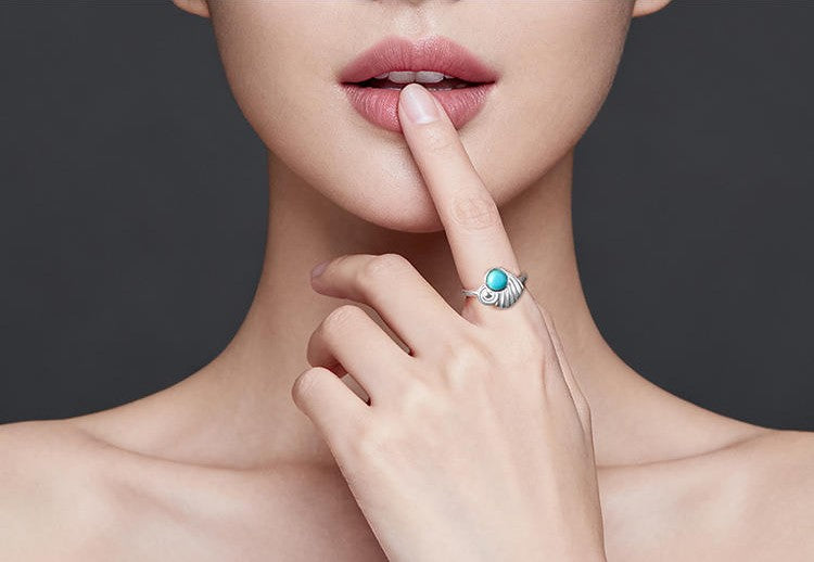 Mistveil Water-Melody Silver Serene Ring