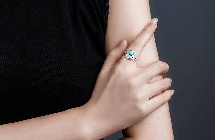 Mistveil Water-Melody Silver Serene Ring