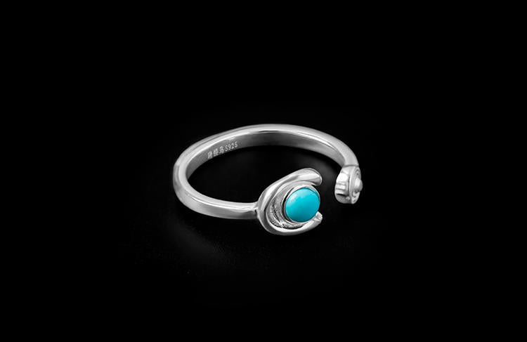 Mistveil Listening-Waves Silver Serene Ring