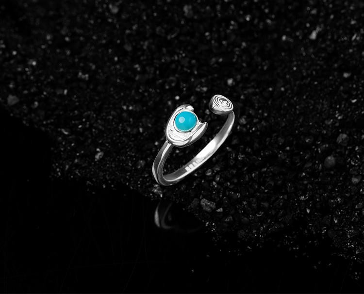 Mistveil Listening-Waves Silver Serene Ring