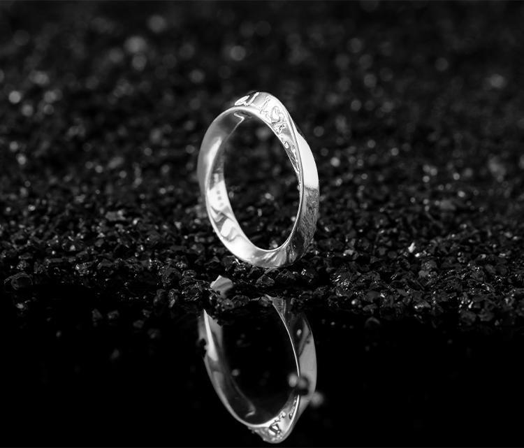 Mistveil Ripple-Wave Silver Romantic Ring
