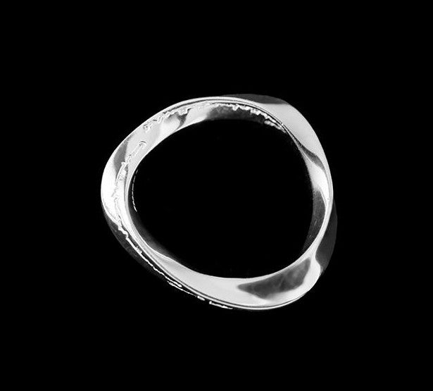 Mistveil Ripple-Wave Silver Romantic Ring