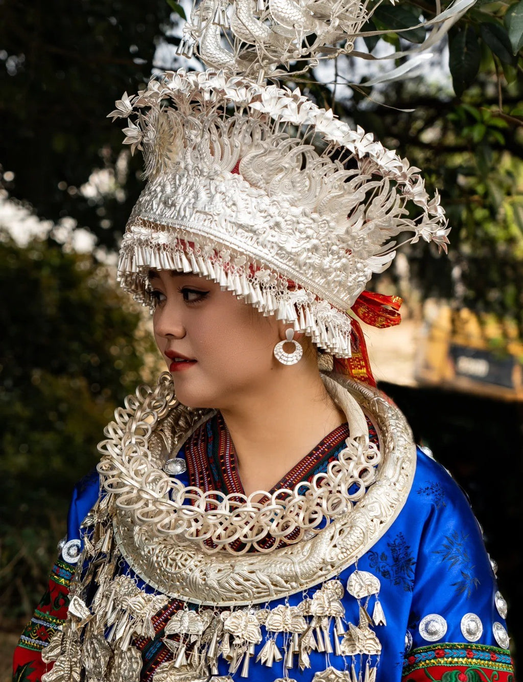 Mistveil Miao-Inspired Layered-Collar Silver Protective Jewelry Set